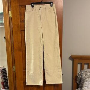 Universal Thread Off-White Corduroy High-Rise Pants